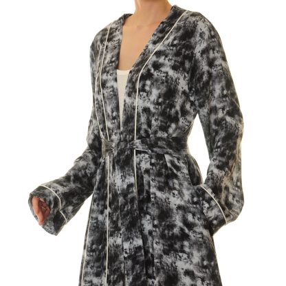 Ink shadow cloud pattern lace-up robe outer wear - Image 9