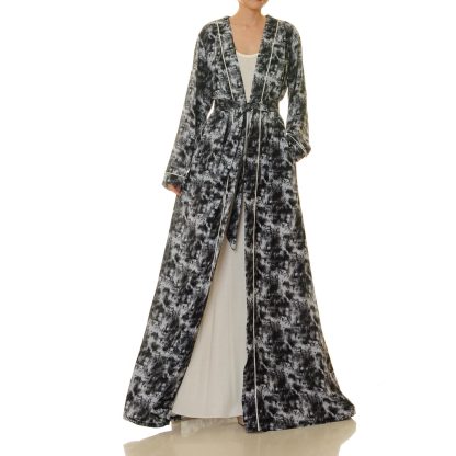 Ink shadow cloud pattern lace-up robe outer wear - Image 8