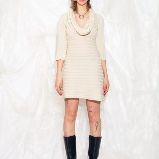 Ivory knitted sweater dress