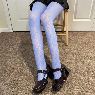 Fresh light blue lace tights