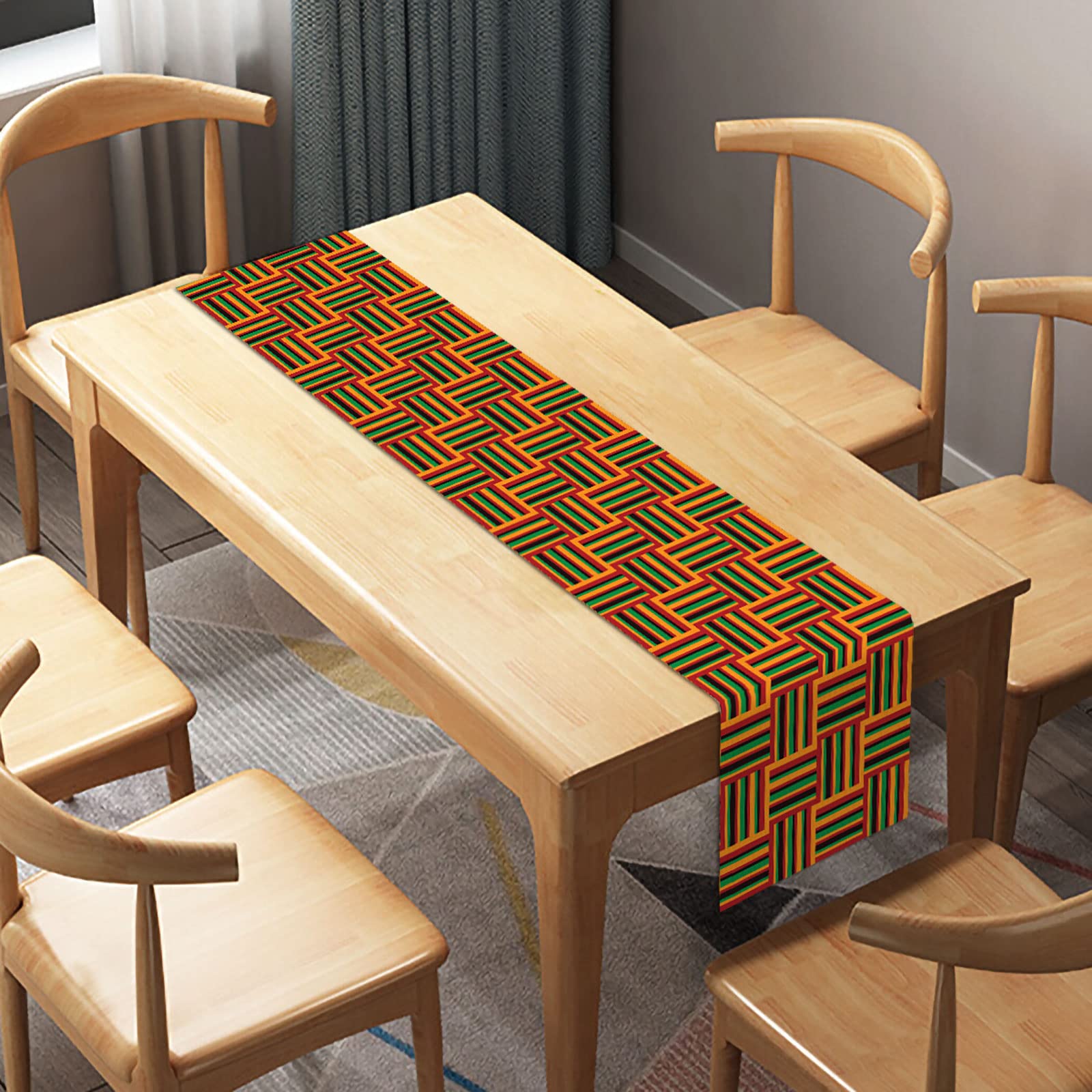 Kentish striped patchwork table runner