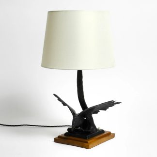 Carved eagle table lamp