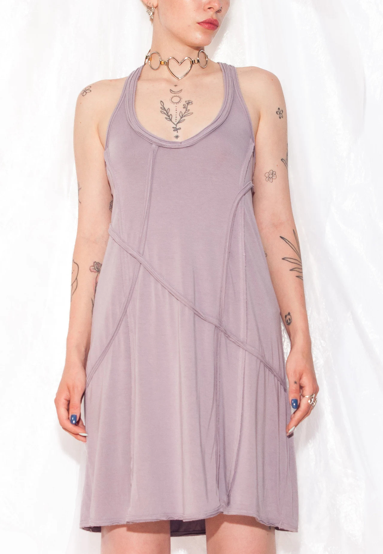 Lavender Racer-Back Knit Dress - Image 5