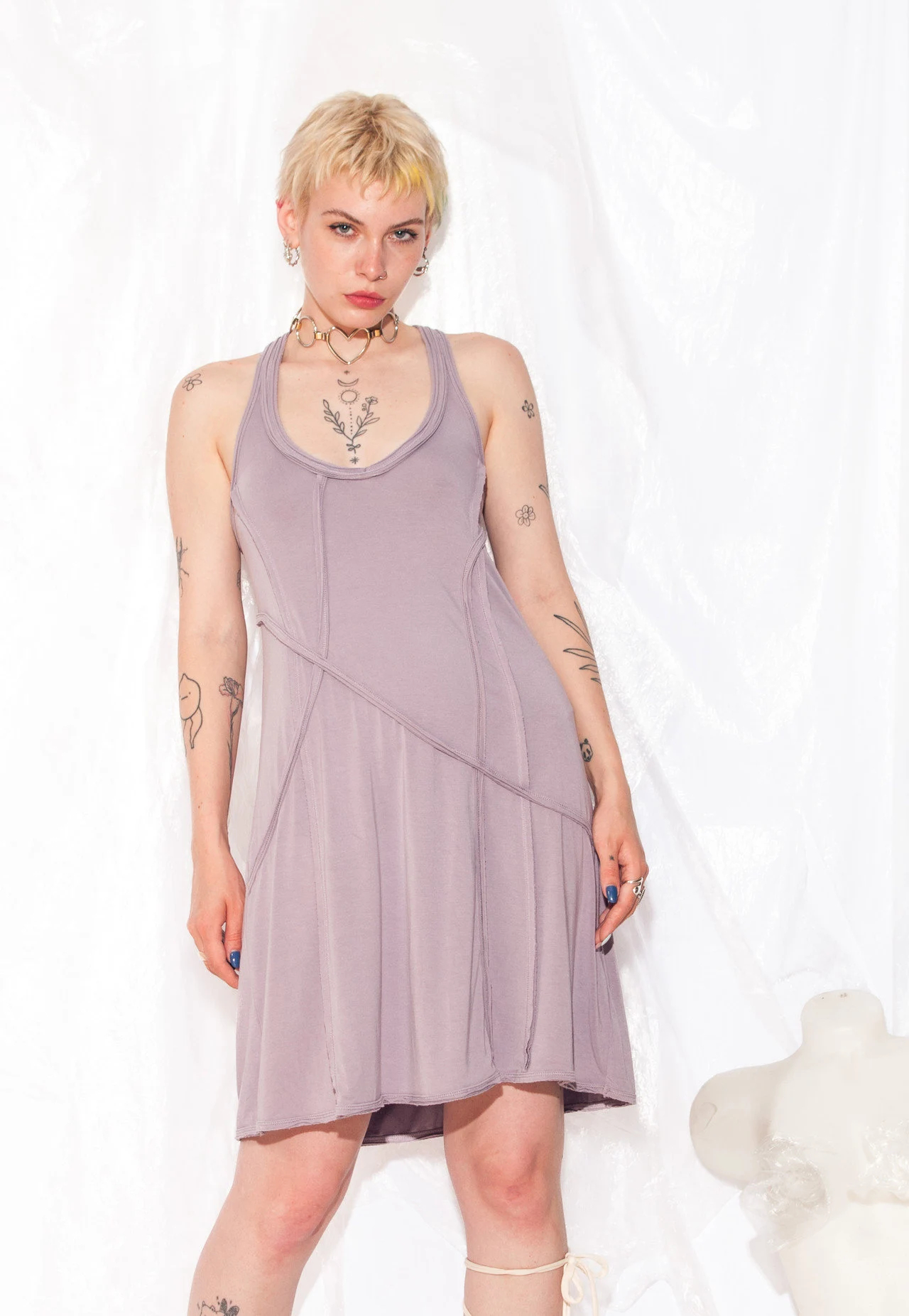 Lavender Racer-Back Knit Dress - Image 2