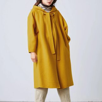 Mustard hooded coat
