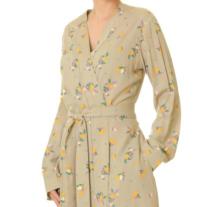 Light apricot floral lace-up robe - Image 3