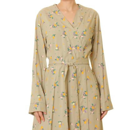 Light apricot floral lace-up robe - Image 2