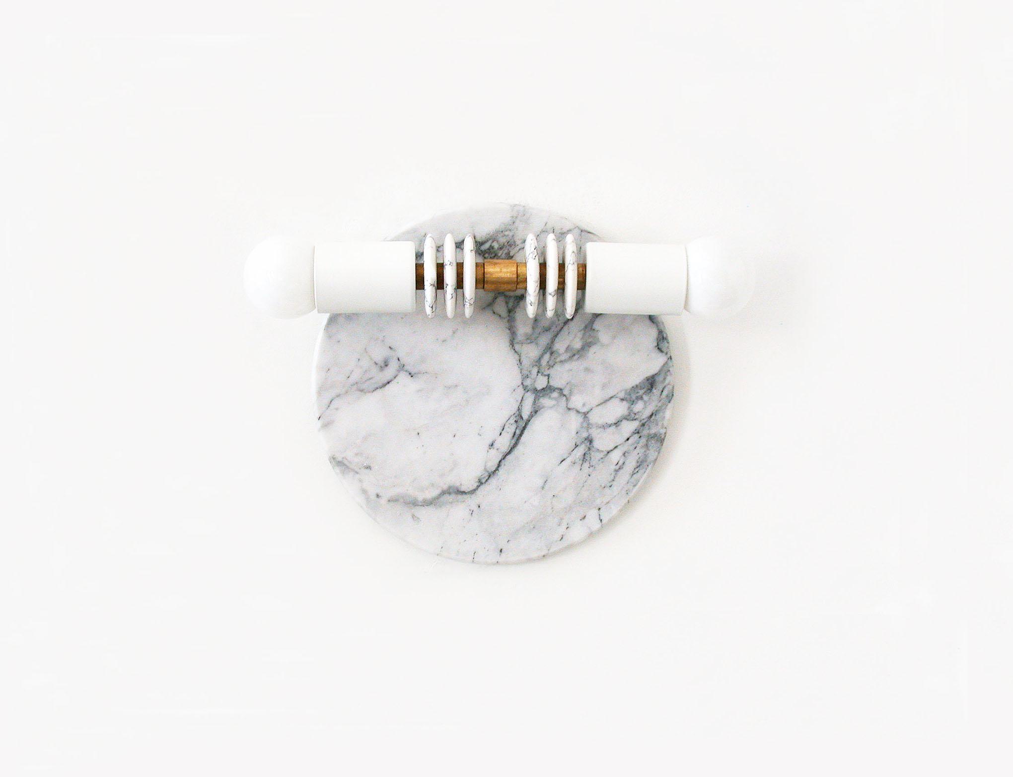 Marble and stacked disc wall light