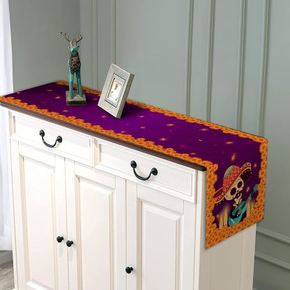 Mariachi Sugar Skull Table Runner - Image 4