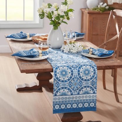 Mediterranean blue tile tablecloth - Image 6