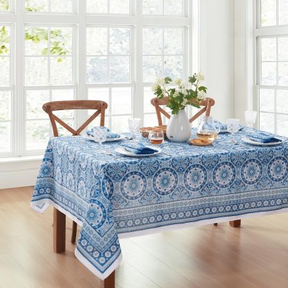 Mediterranean blue tile tablecloth - Image 5