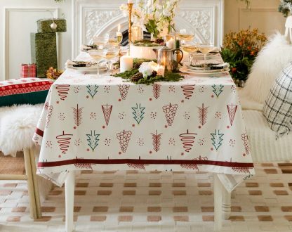 Minimalist Festive Tree Pattern Tablecloth - Image 8