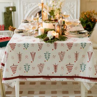 Minimalist Festive Tree Pattern Tablecloth