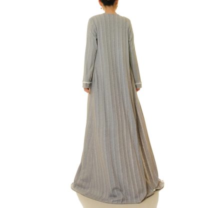 Misty grey tassel double-breasted tie-neck robe - Image 4