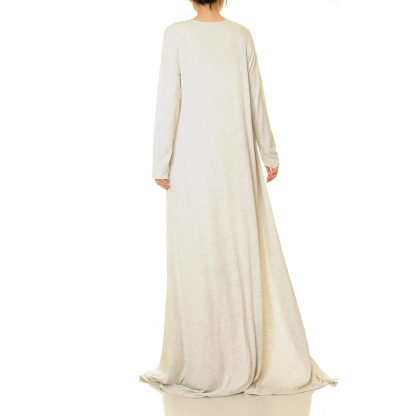 Misty light grey pocket tie robe outerwear - Image 5
