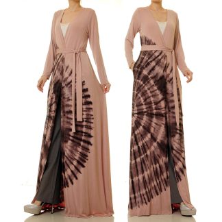Misty pink halo lace-up robe outer wear
