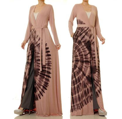 Misty pink halo lace-up robe outer wear