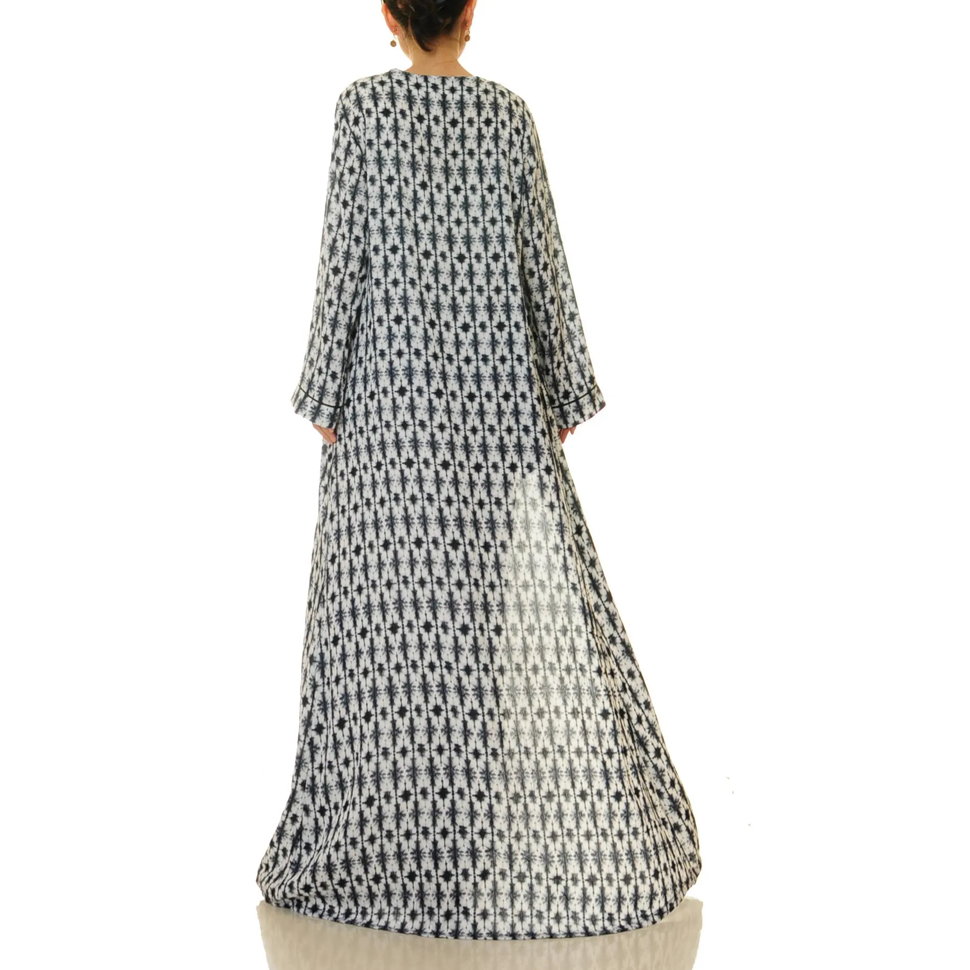 Mo Lingying geometric print lace-up robe outerwear - Image 3