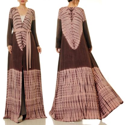 Mocha mist powder V-shaped lace robe outer wear - Image 5