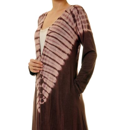 Mocha mist powder V-shaped lace robe outer wear