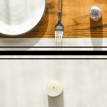 Modern black striped border table runner - Image 5