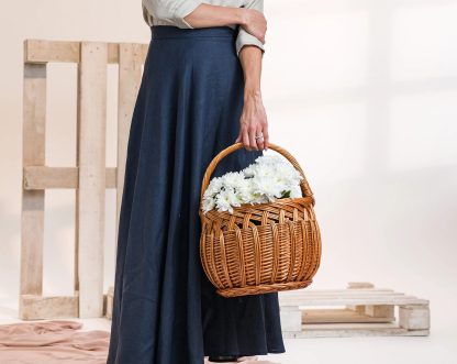 Navy Linen Maxi Dress - Image 2