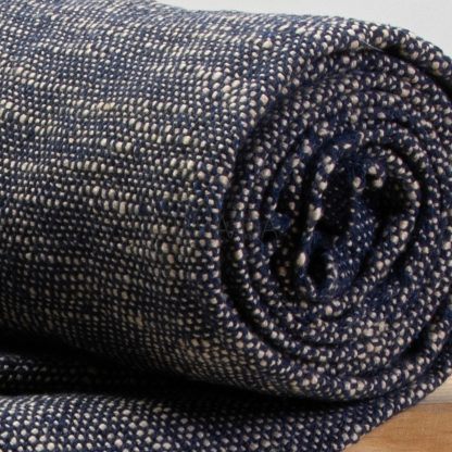 Navy and Sand Cabana Stripe Fringed Throw Blanket - Image 6