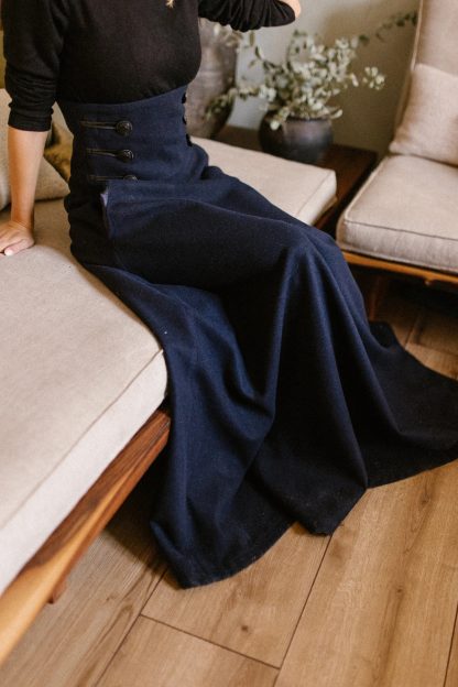 Navy blue high waist maxi skirt - Image 4