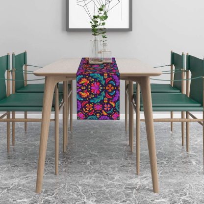 Neon Folk Floral Table Runner - Image 2