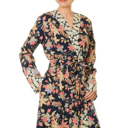 Night Garden Animal Print Lace-Up Robe - Image 8
