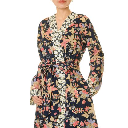 Night Garden Animal Print Lace-Up Robe - Image 7