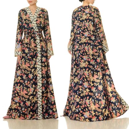Night Garden Animal Print Lace-Up Robe - Image 6