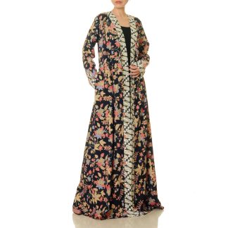 Night Garden Animal Print Lace-Up Robe