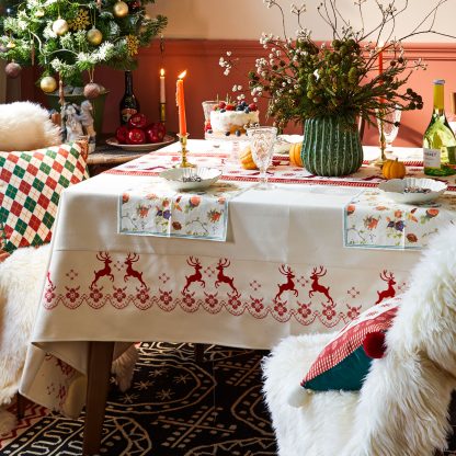 Nordic cross-stitch elk tablecloth - Image 5