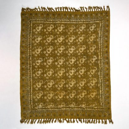 Olive Green Botanical Tassel Woven Throw Blanket - Image 4