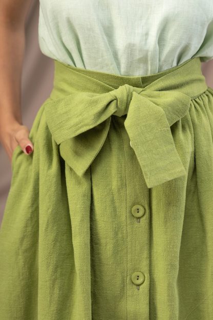 Olive Green Button Maxi Dress - Image 8