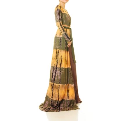 Olive amber gradient lace-up robe outer wear - Image 5
