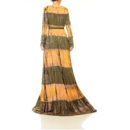 Olive amber gradient lace-up robe outer wear - Image 4