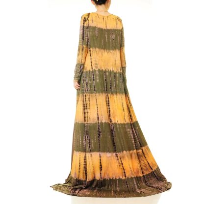 Olive amber gradient lace-up robe outer wear - Image 8