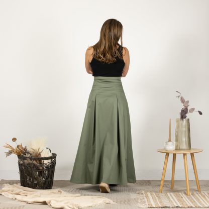 Retro high waist drape green skirt - Image 8