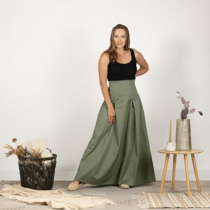 Retro high waist drape green skirt - Image 6