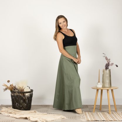 Retro high waist drape green skirt - Image 5