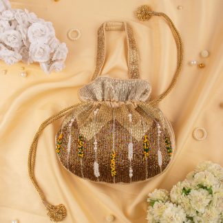 Ombre Gold Beaded Potli Bag