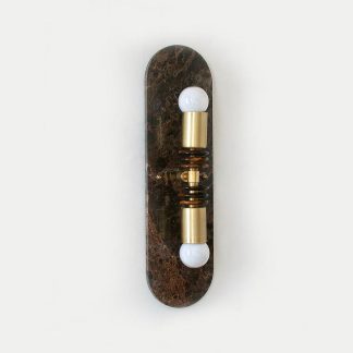 Oval dark marble panel wall lamp