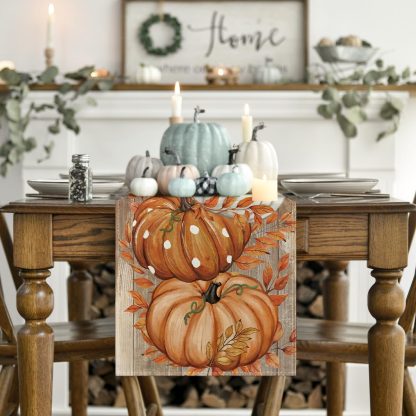 Pastoral autumn table runner