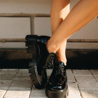Patent leather platform Derby Oxfords