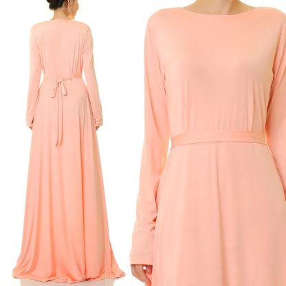 Peach soft light minimalist long sleeve long skirt - Image 5