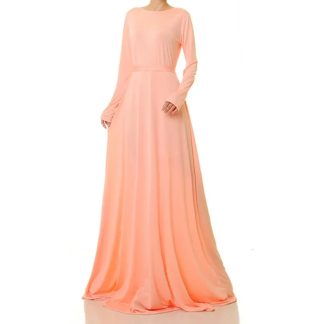 Peach soft light minimalist long sleeve long skirt