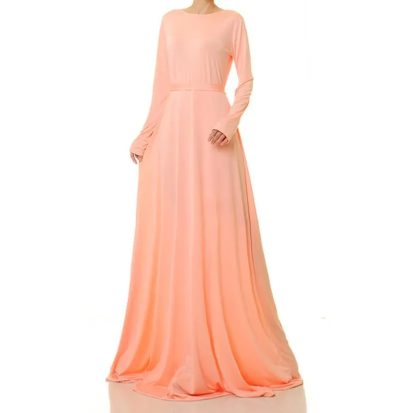Peach soft light minimalist long sleeve long skirt