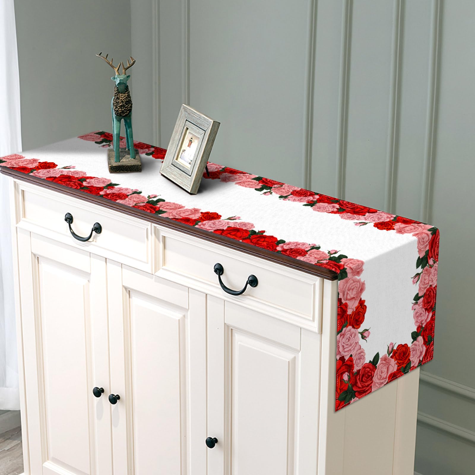 Pink rose border table runner - Image 4